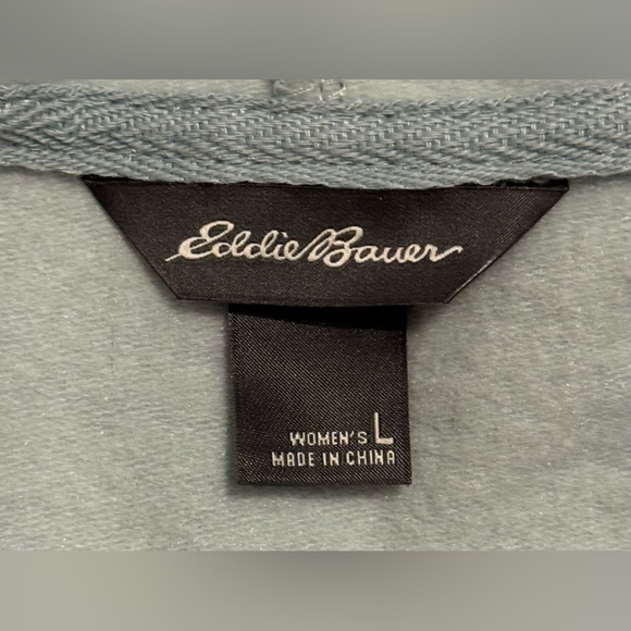 NEW Eddie Bauer Women's Light Blue Full Zip Hoodie Sweatshirt Size L - Picture 4 of 6